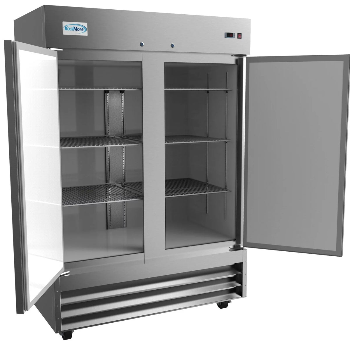 54 in Two Door Stainless Steel Reach-in Refrigerator Cooler I90132