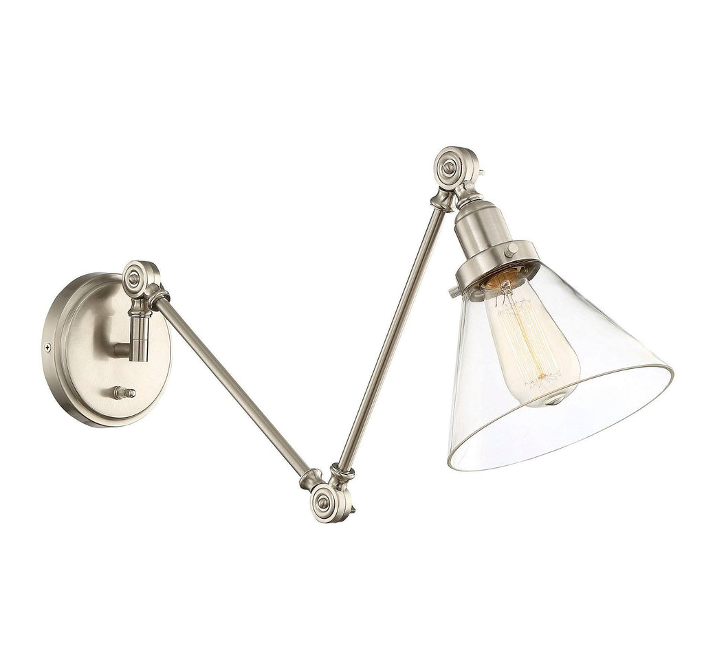 Satin Nickel Adjustable Sconce A9282
