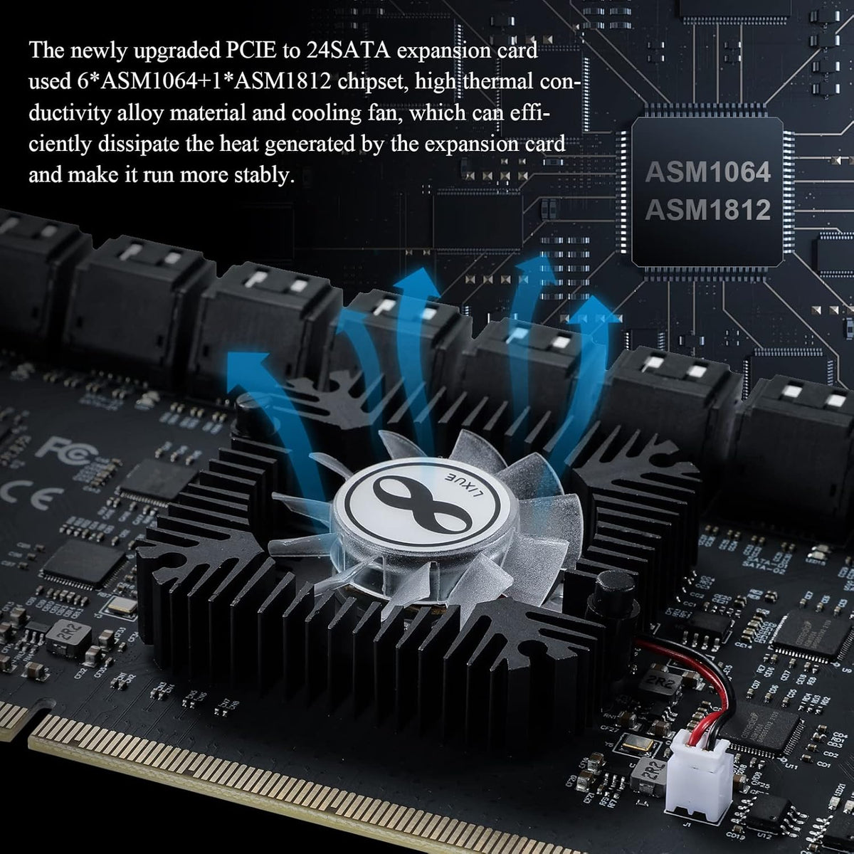 PCIE 16X SATA Card 24 Ports, 6 Gbit/s SATA 3.0 PCIe Card G982670