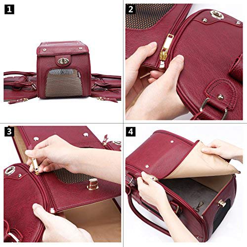 Bling Pink Waterproof Leather Pet Carrier Bag P870