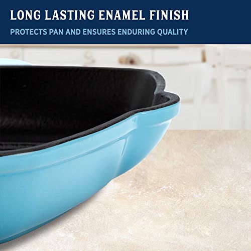 Enameled Cast Iron Square Griddle Grill Pan, 11-Inch, Cream O3050