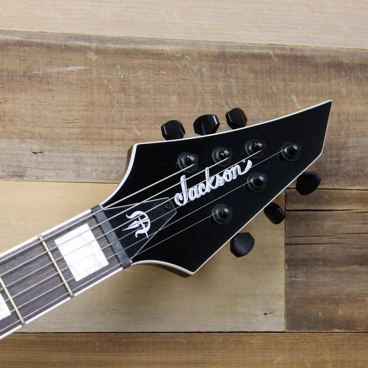 Black with White Bevels Electric Guitar R864086