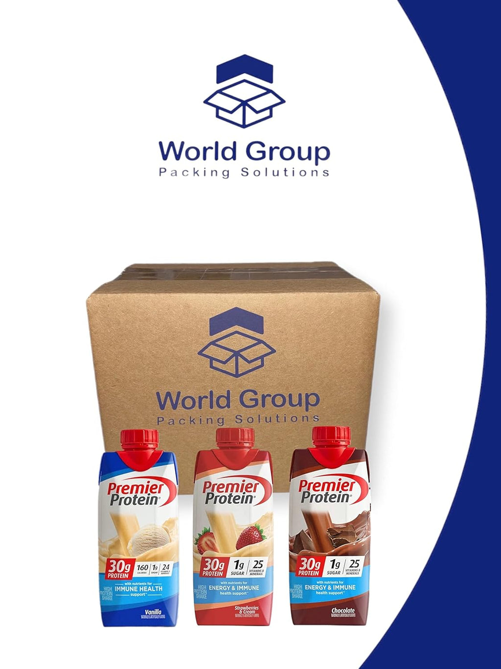 Strawberry Cream, Chocolate, and Vanilla Variety 11 Fl oz 12pk Protein Shake C98248