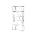 70 in. Chrome Steel 5-Shelf Grey Bookcase L147