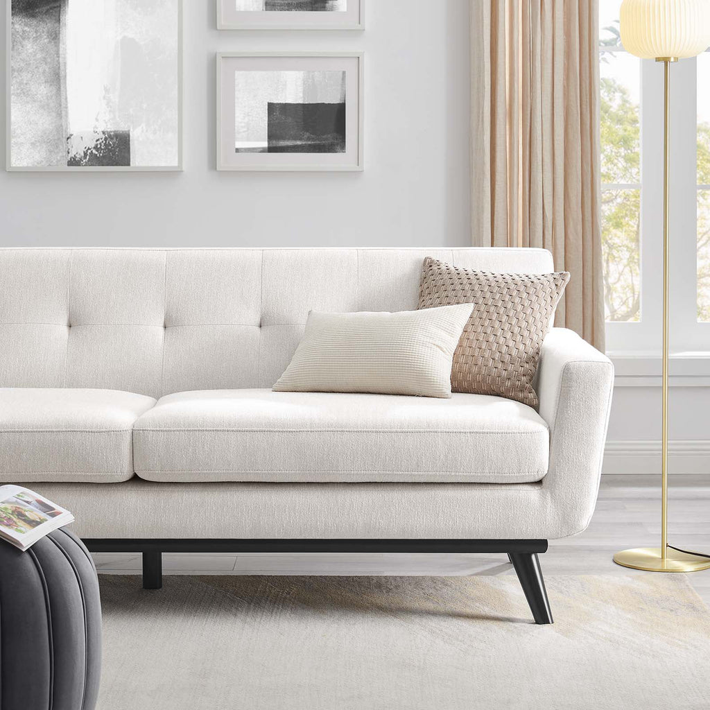 Ivory Herringbone Fabric Sofa C99505