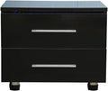 White High Gloss LED Bedside Table with 2 Drawers S4454