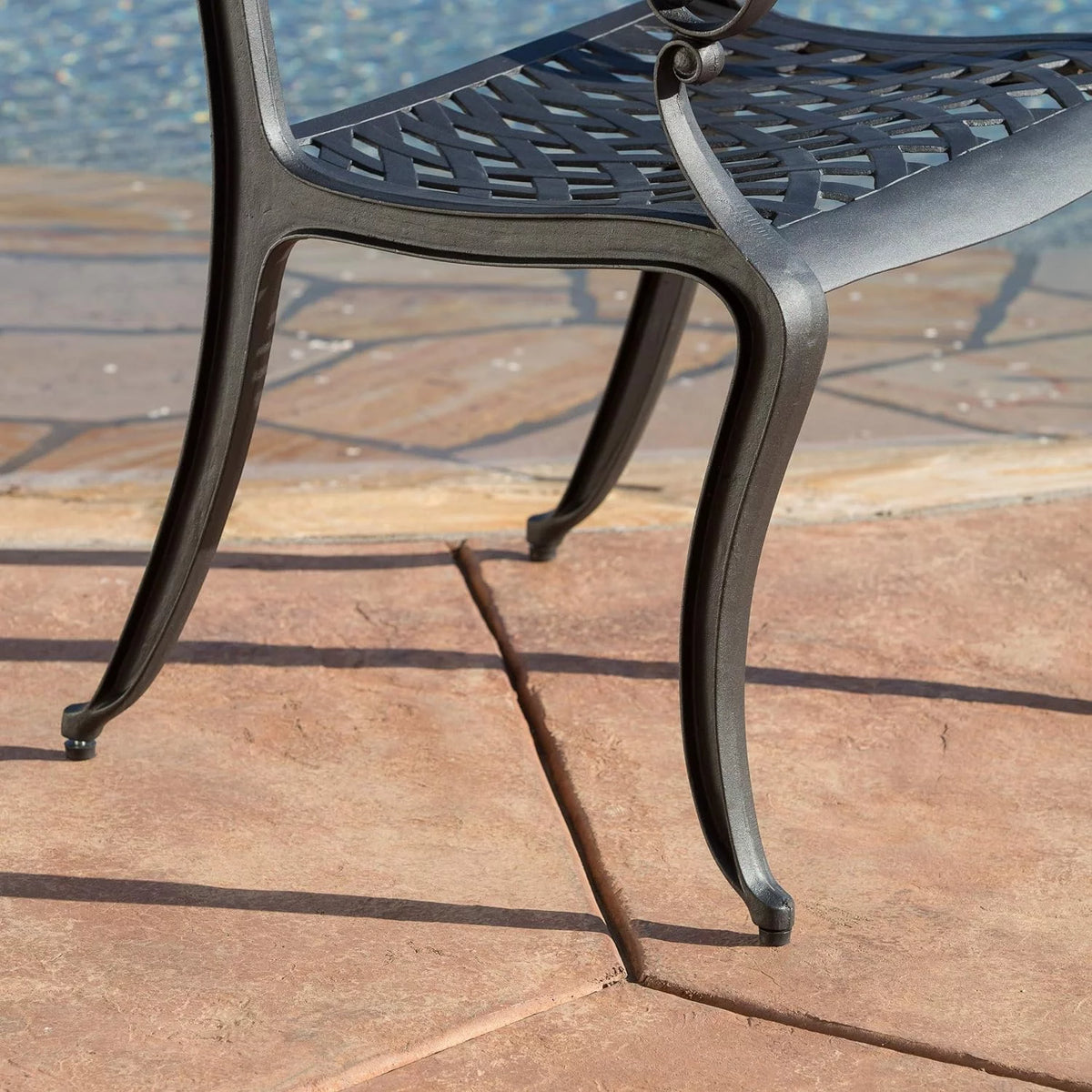 Cast Aluminum Chairs, 2-Pcs Set, Antique Matte Black M250
