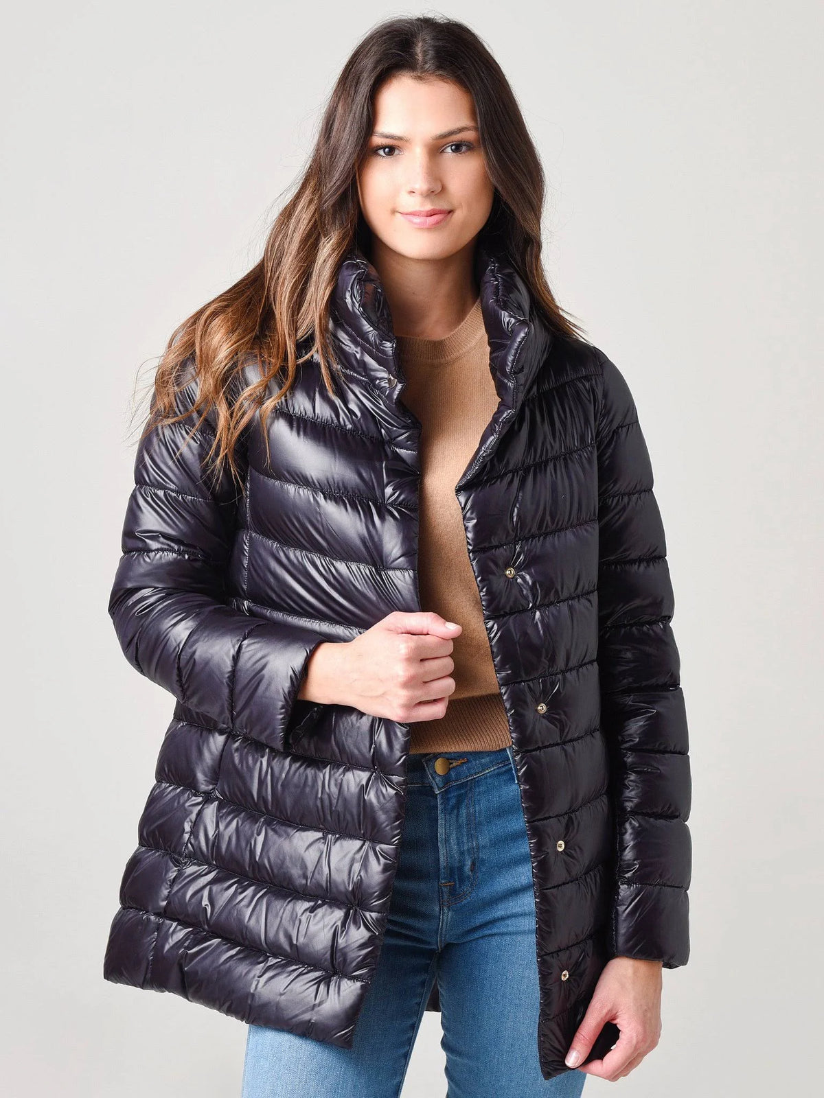 Black Down Coat L88289