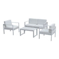 White 4-piece Aluminum Frame Outdoor Sofa Set I33885