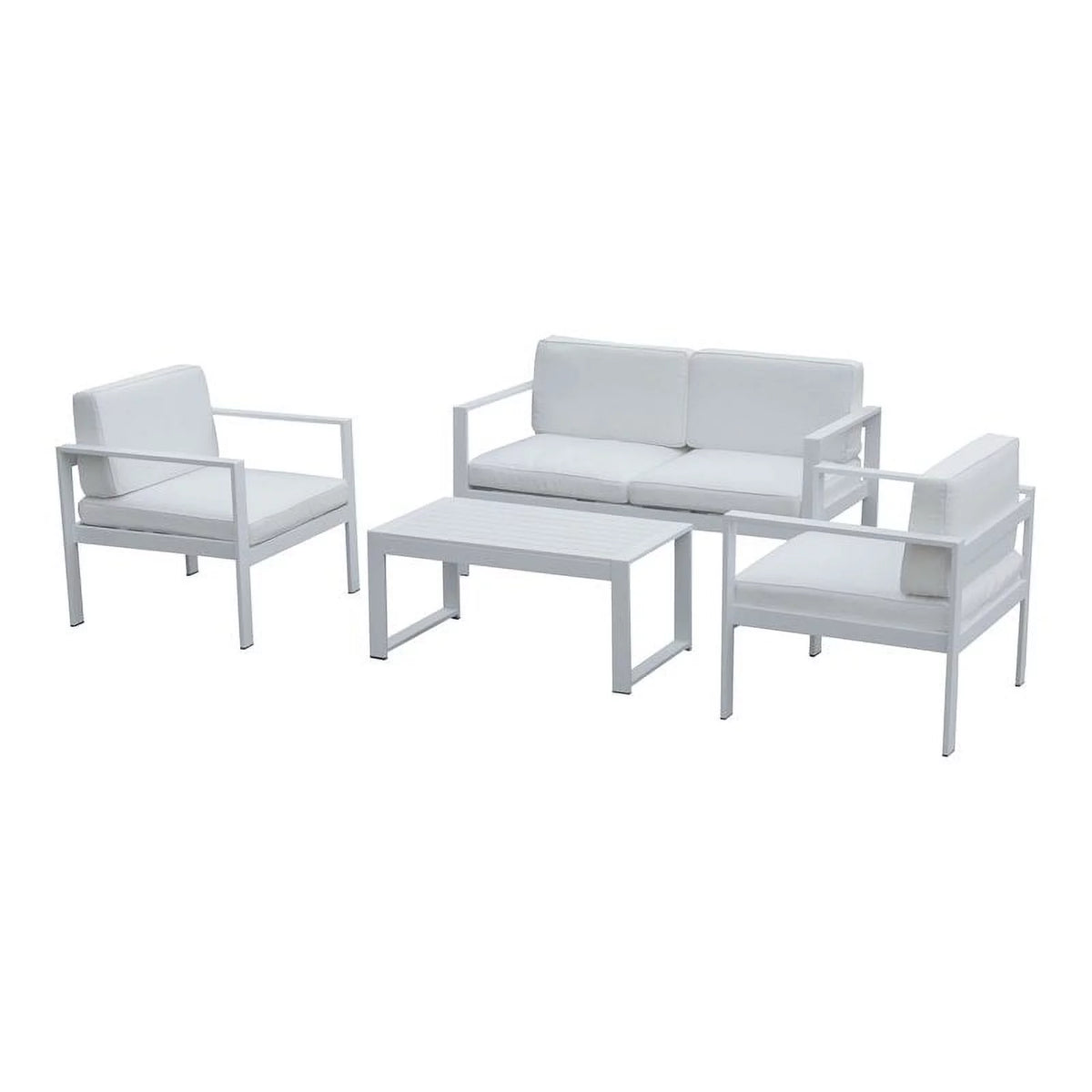White 4-piece Aluminum Frame Outdoor Sofa Set I33885
