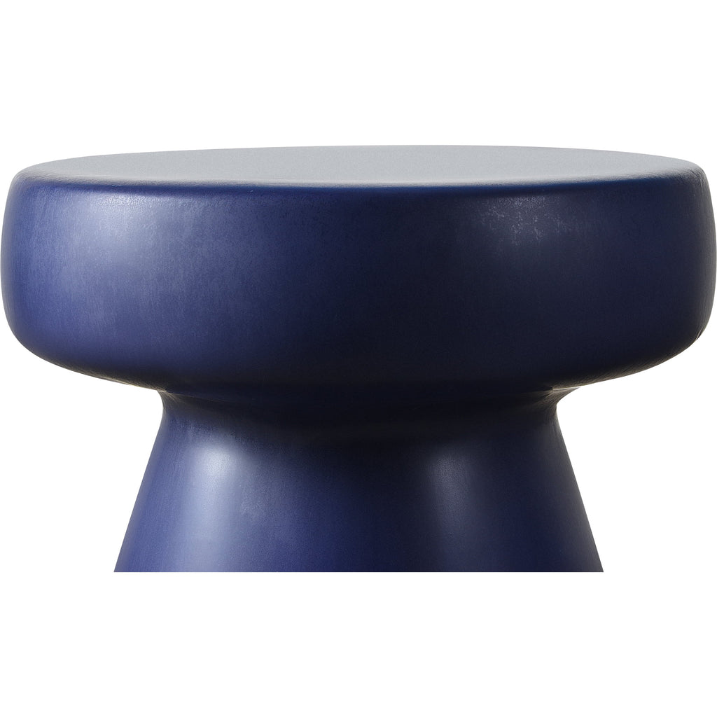 Ceramic Mushroom Outdoor Side Table 16" Navy Blue I8149