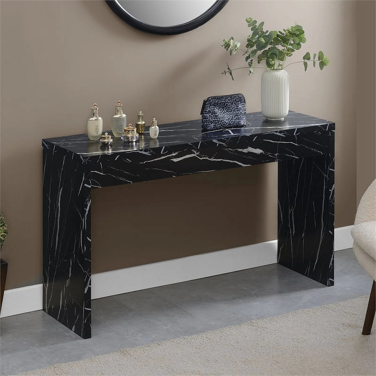 Black Wood Console Table/Desk H7178