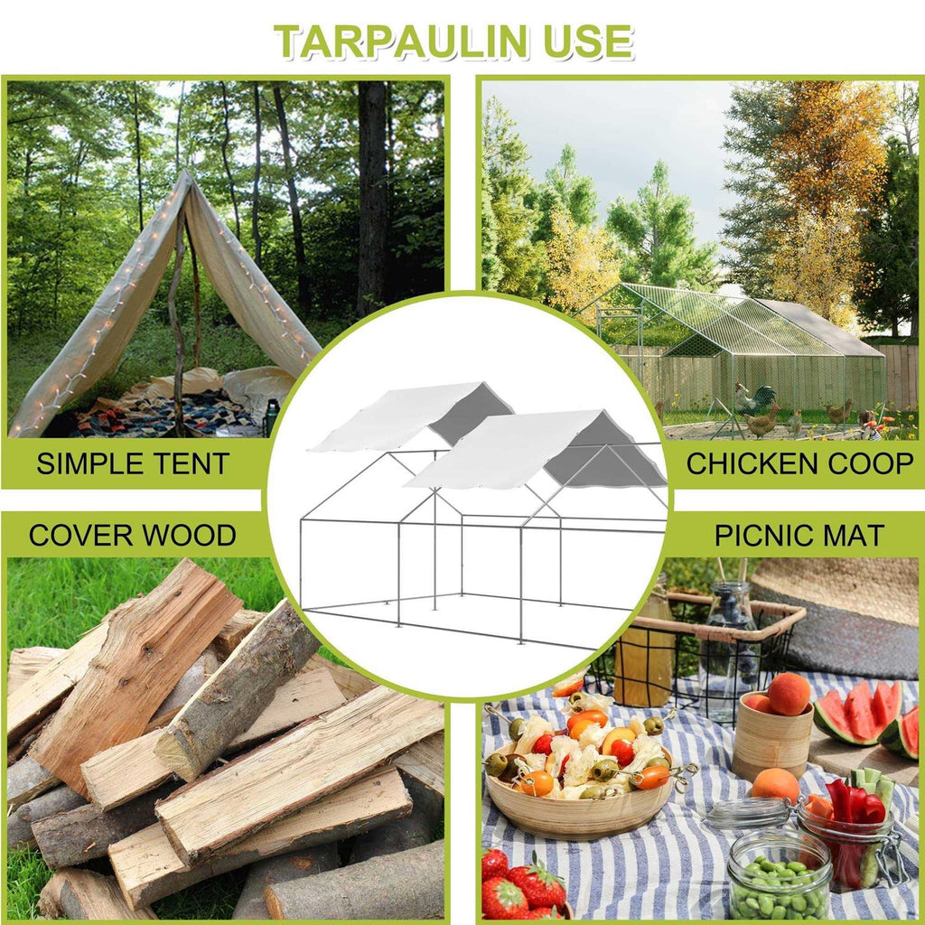 Outdoor Metal Chicken Coop Cover with Ball Bungees V836