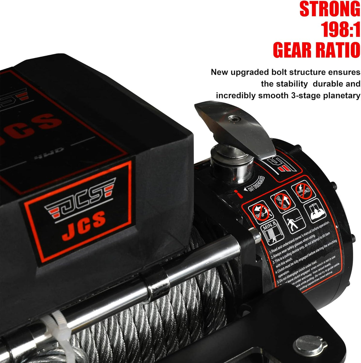 12000 lb 12V Electric Winch with Steel Wire Cable and Wireless Remote N623827