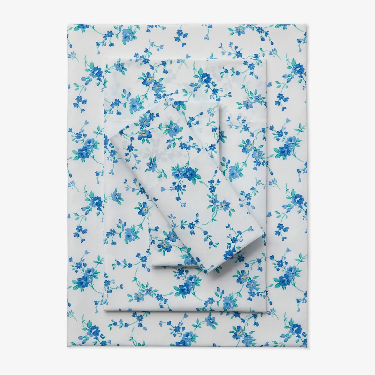 Blue Floral Full Sheet Set X689