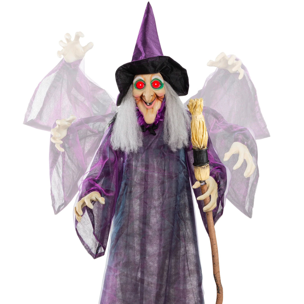 5ft Poseable Halloween Animatronic with LED Eyes W552