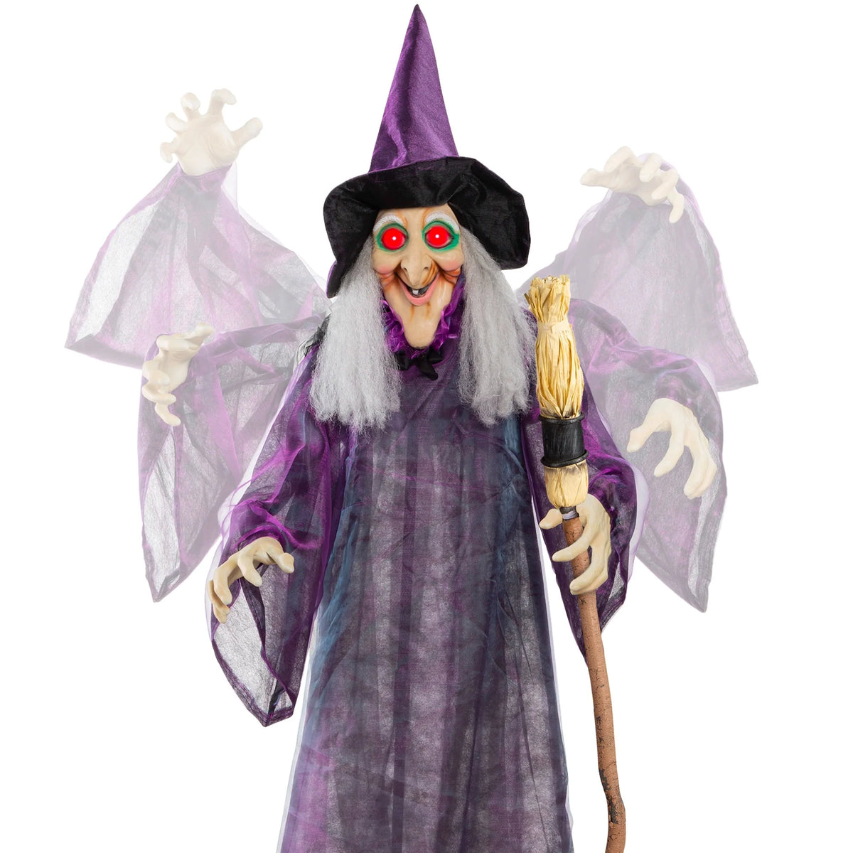 5ft Poseable Halloween Animatronic with LED Eyes W552