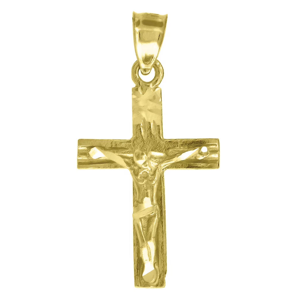 10k Gold Cross Pendant Necklace I1722