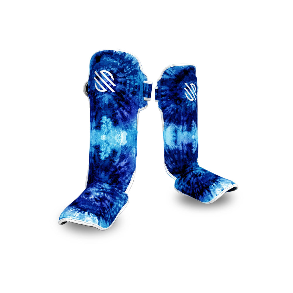 Purple Swirl Hook & Loop Shin Guards H921