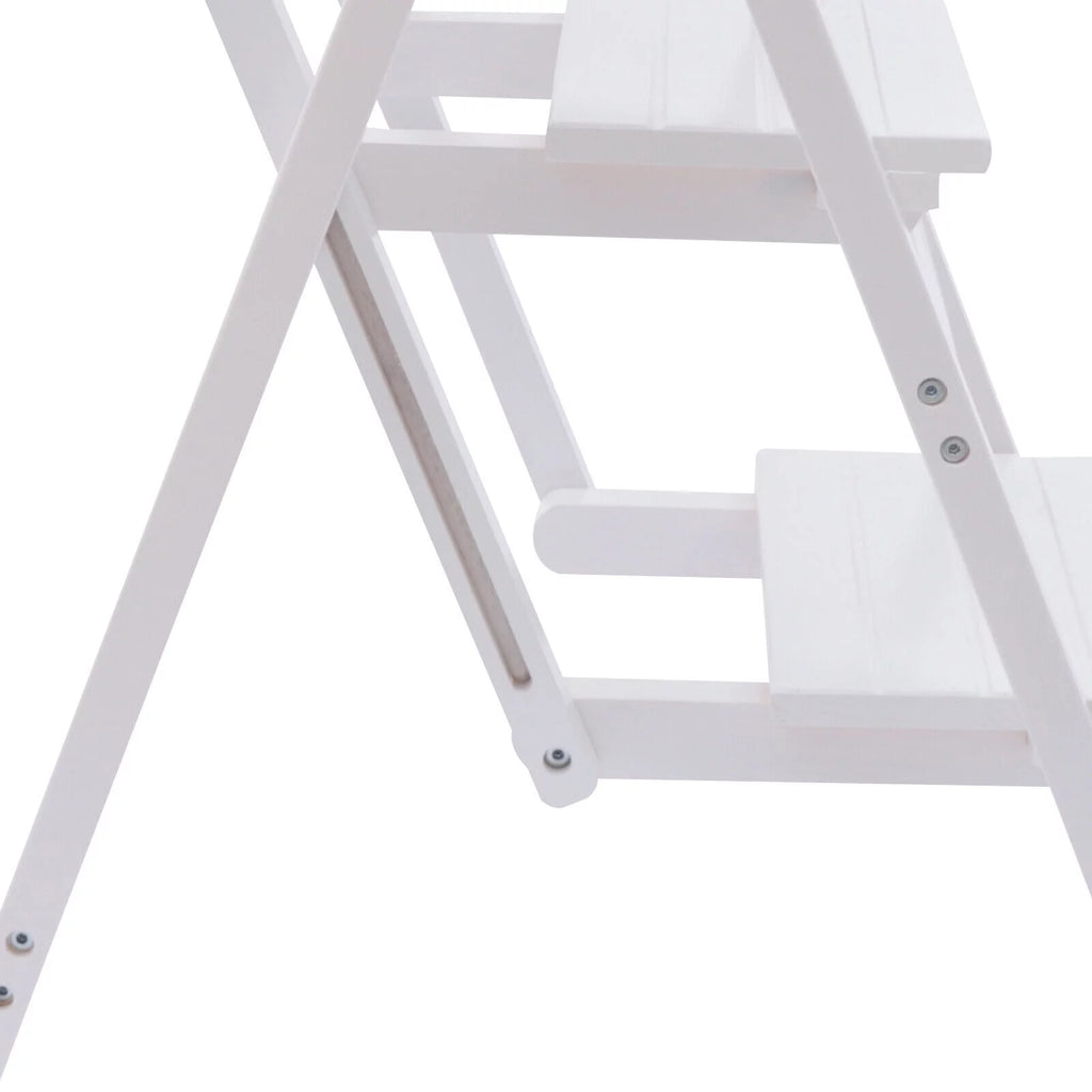 Folding Wooden Step Stool Anti-Slip White K8989