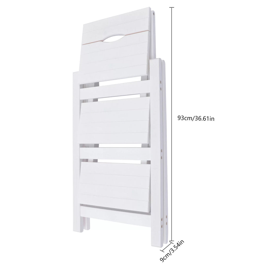 Folding Wooden Step Stool Anti-Slip White K8989
