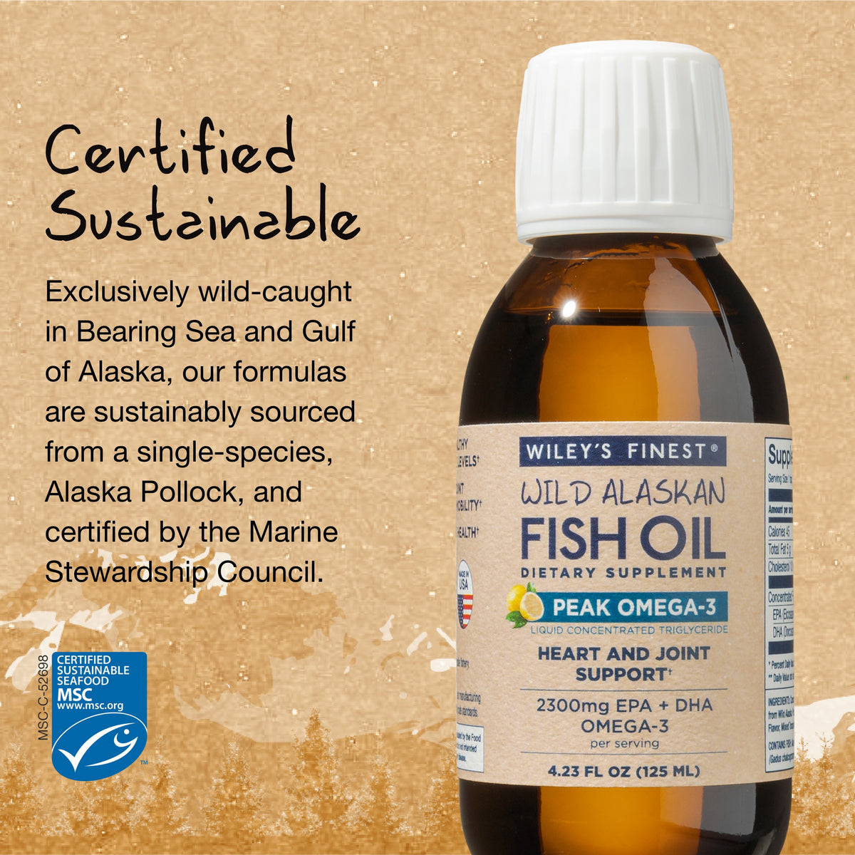 4.23 oz Wild Alaskan Fish Oil Liquid P849739