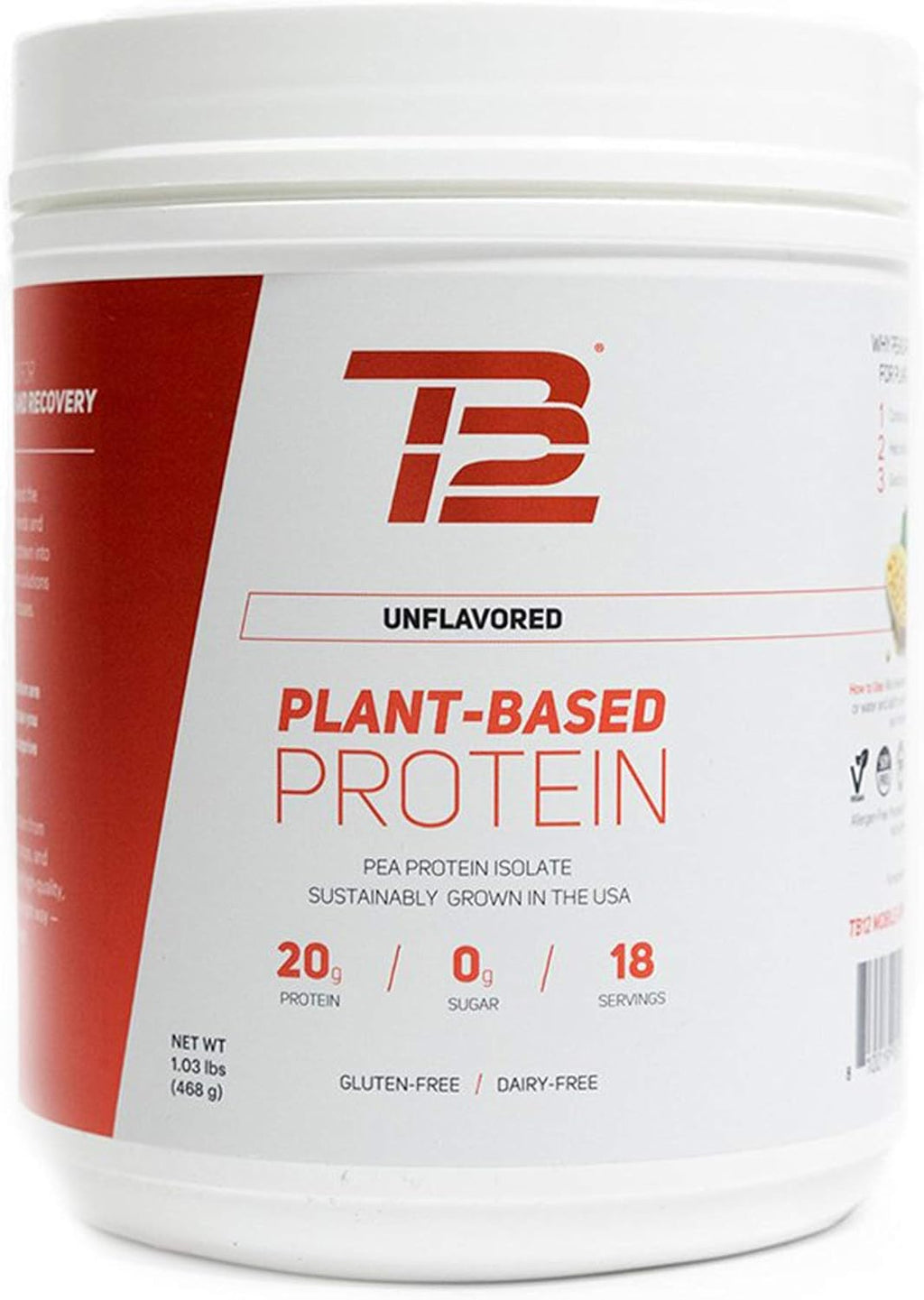 Plant Based Pea Protein Powder Vanilla Vegan 18 Servings Pack of 2 D16555