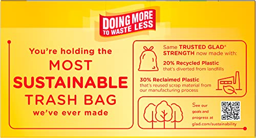 45 Count 13 Gallon Tall Kitchen Drawstring Garbage Bags F278