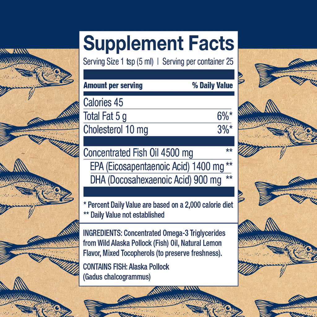 4.23 oz Wild Alaskan Fish Oil Liquid P849739