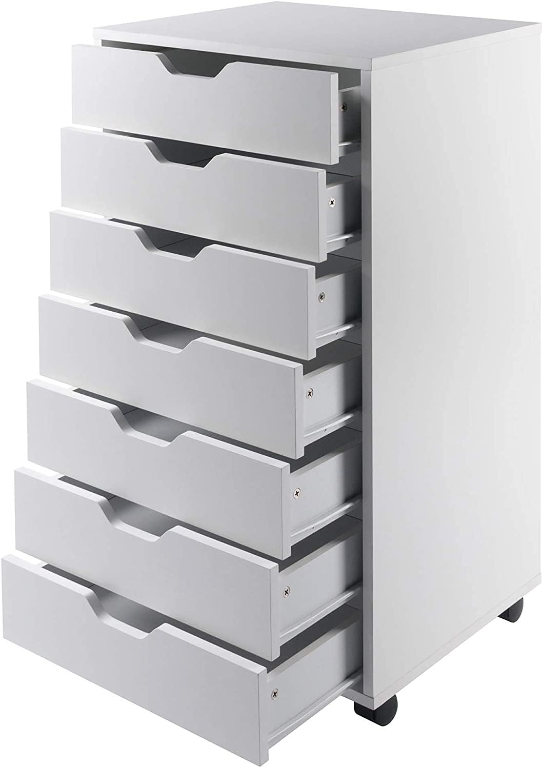 White 7-Drawer Wood Filing Cabinet Q4043