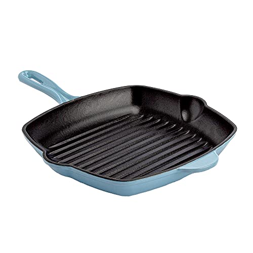 Enameled Cast Iron Square Griddle Grill Pan, 11-Inch, Cream O3050