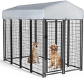 8x4x6ft Heavy Duty Welded Wire Outdoor Dog Kennel with Roof Y7338