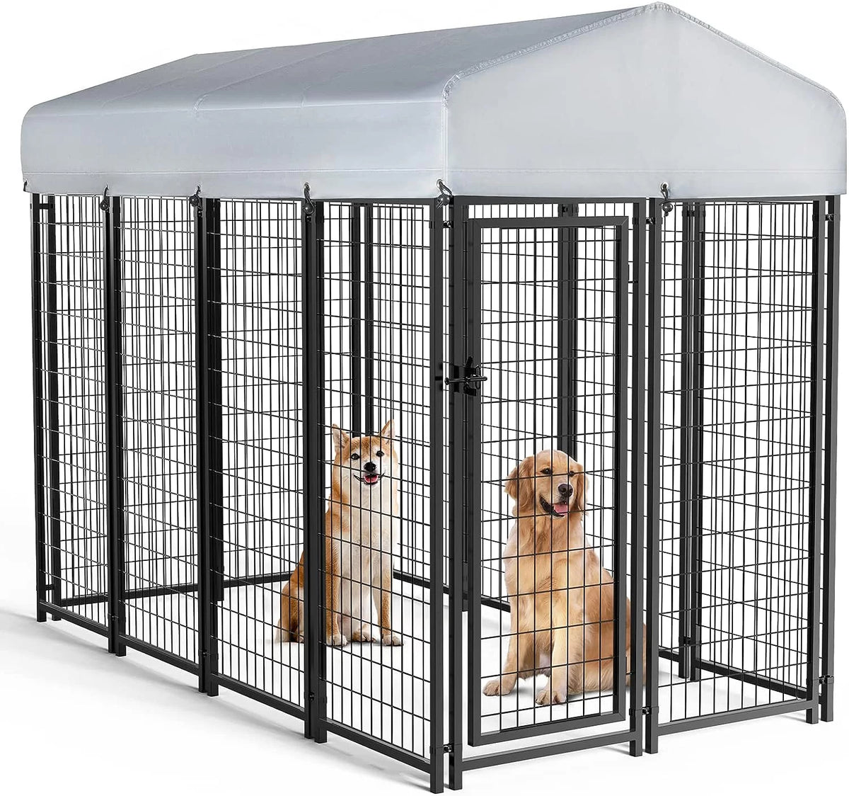 8x4x6ft Heavy Duty Welded Wire Outdoor Dog Kennel with Roof Y7338
