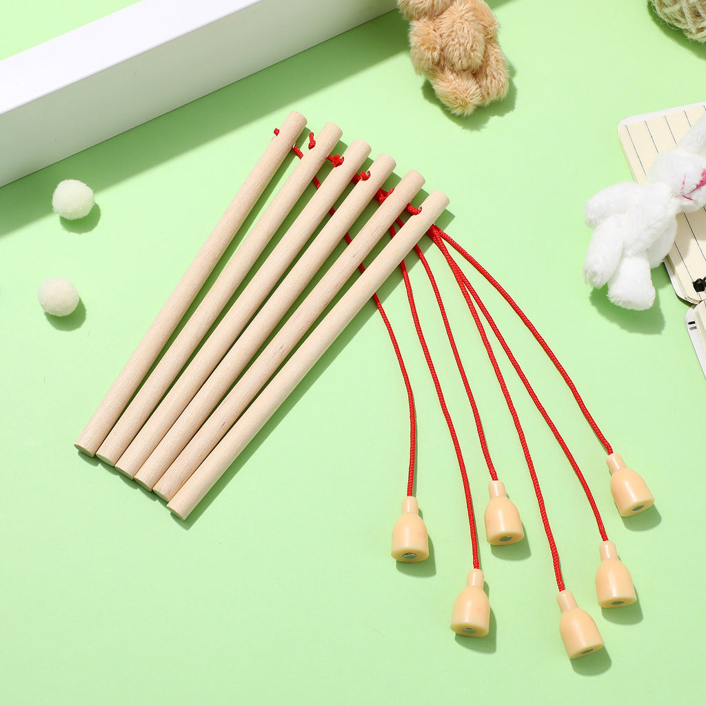 12 Pcs Wooden Fishing Poles Q439329