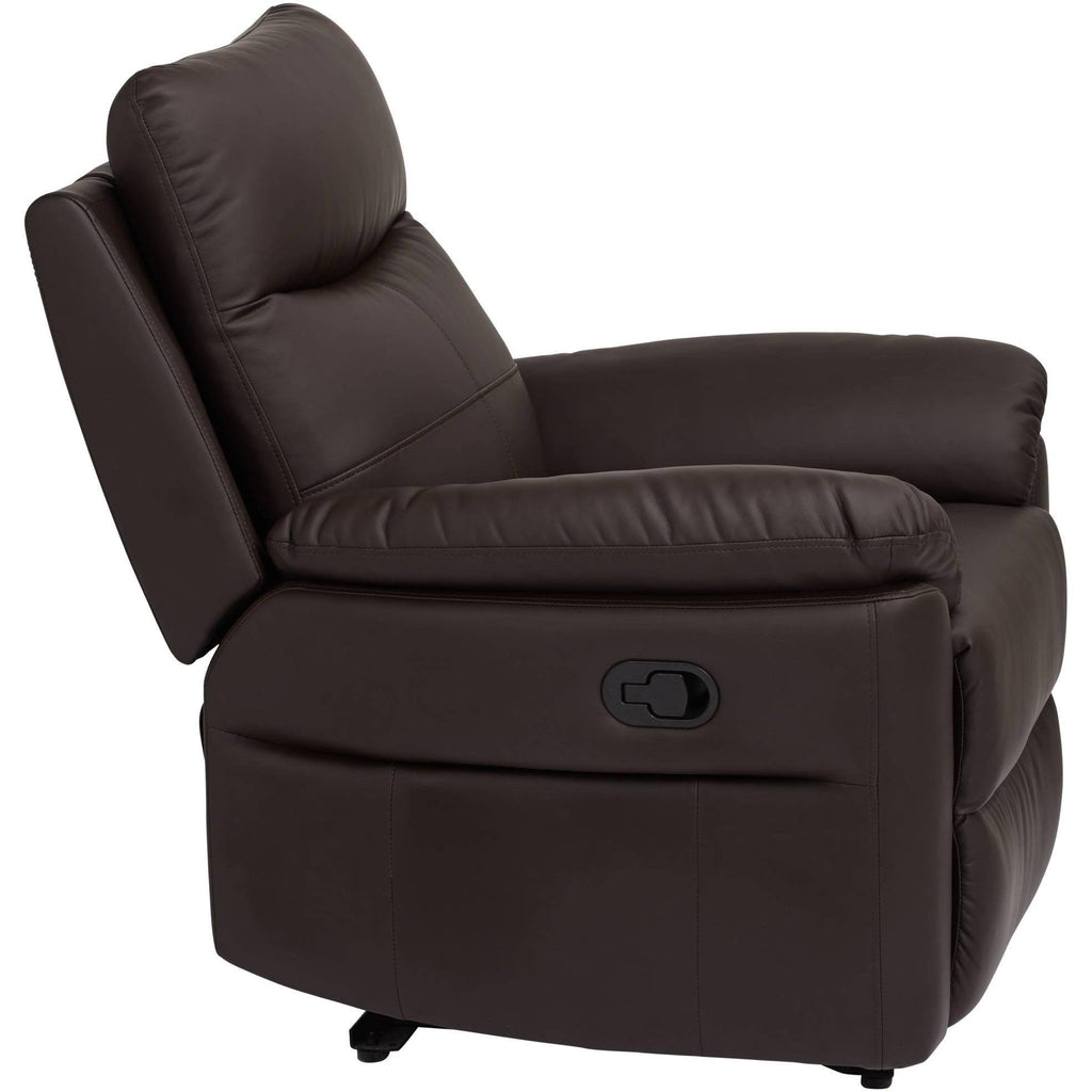 Brown Faux Leather Manual Recliner Chair V112733