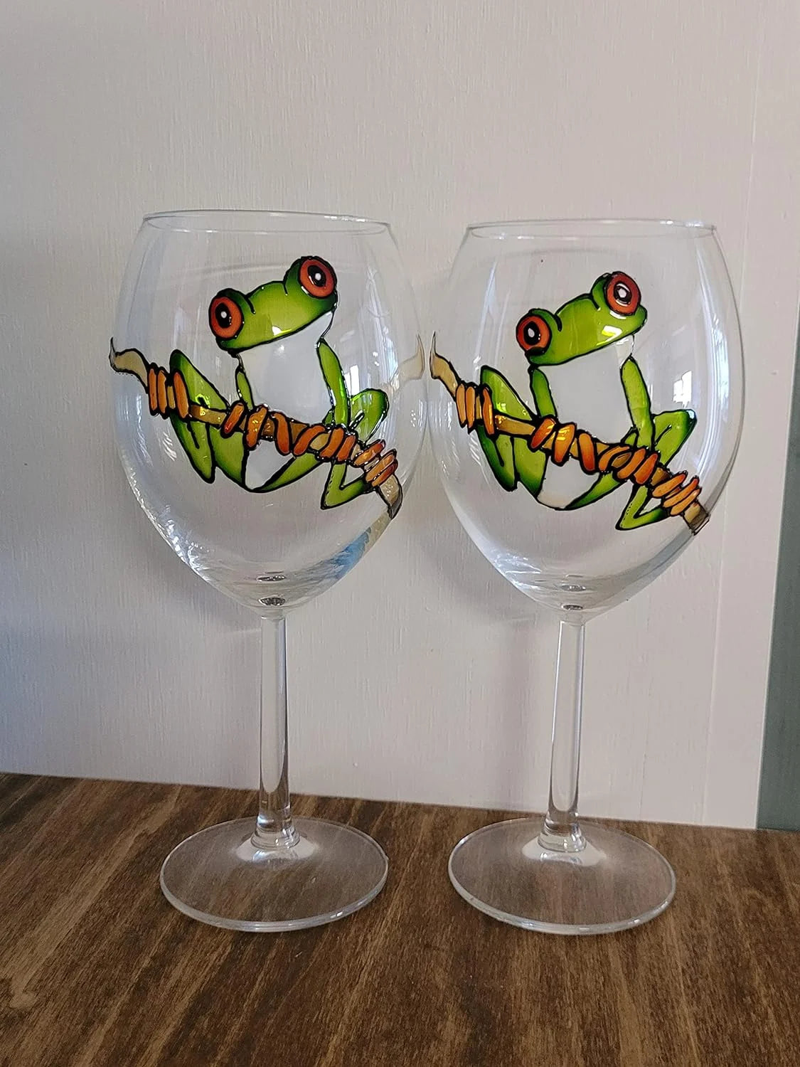 Hand Painted Stemmed Wine Glasses Set Of 2 W614847