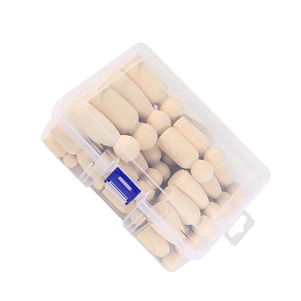 50pcs Unfinished Wood Peg Dolls (Khaki) O10112