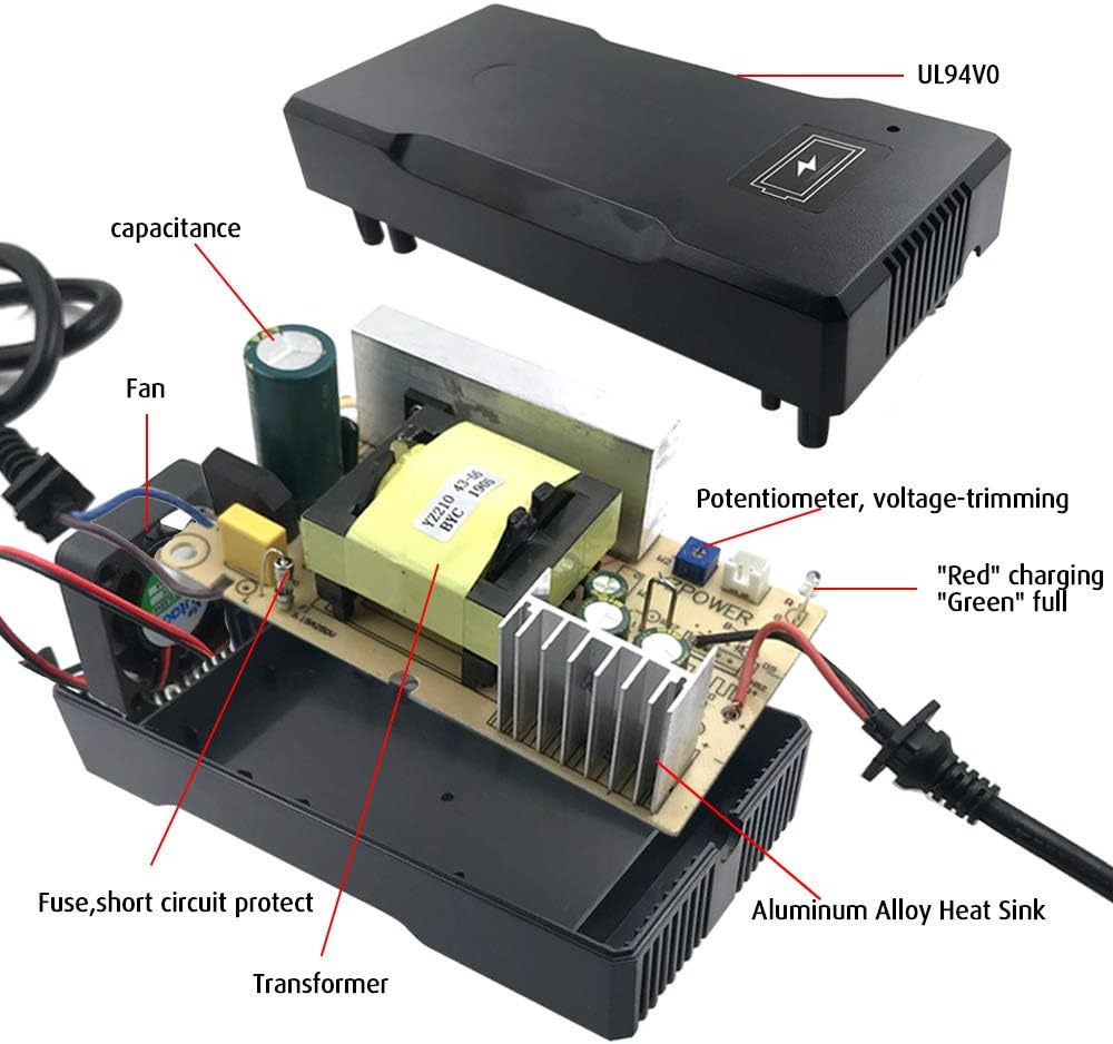 58.8V 4A 14S Lithium Battery Charger with 5.5mm 2.1mm Connector Pack of 2 Q113