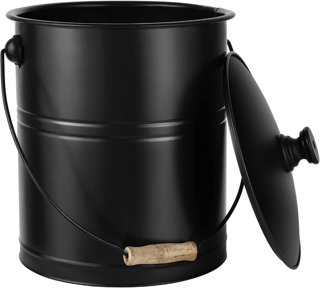 Bronze Metal Ash Bucket with Lid G9501