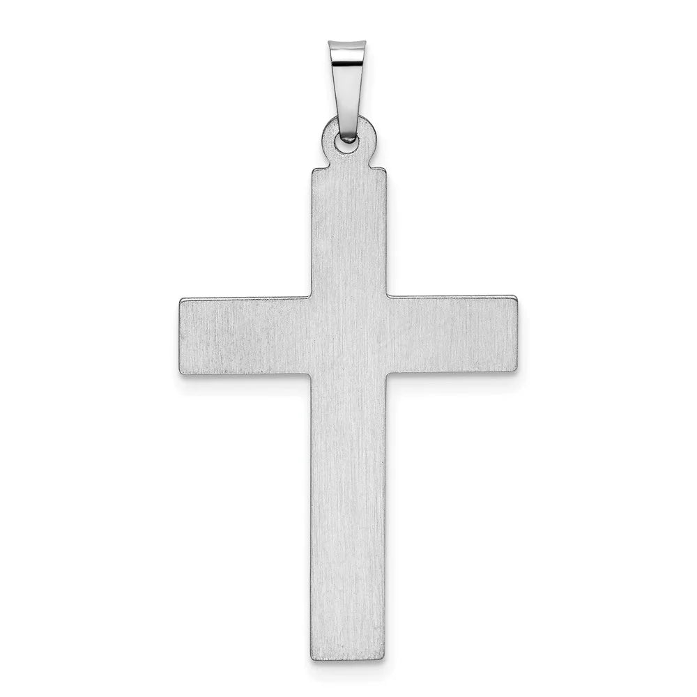 14k White Gold Polished and Satin Cross Pendant A42011