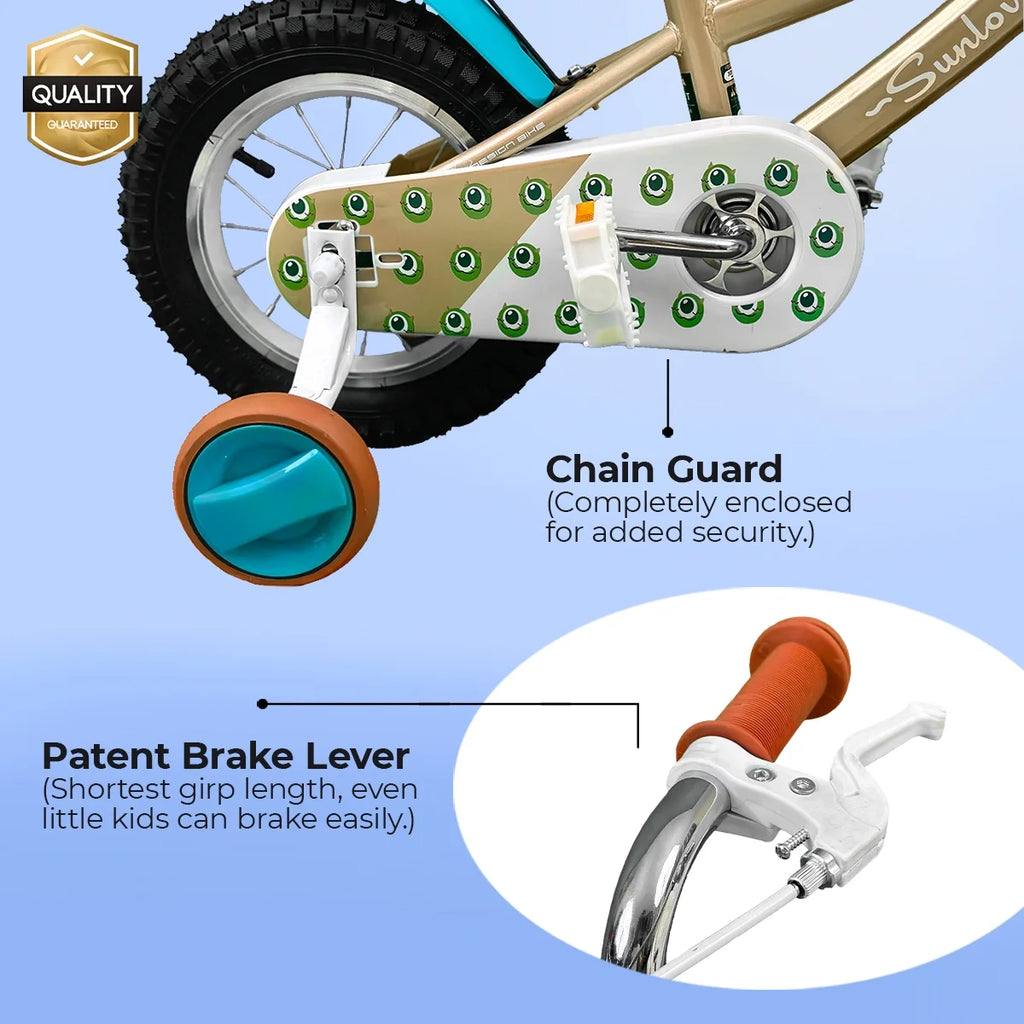 12 Inch Kids Bike with Training Wheels & Basket Z896
