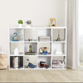 White 12 Cube Wood Storage Organizer A7033