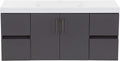 48.5” 2-Door Floating Bathroom Vanity with 4 Drawers and White Sink Top W140603