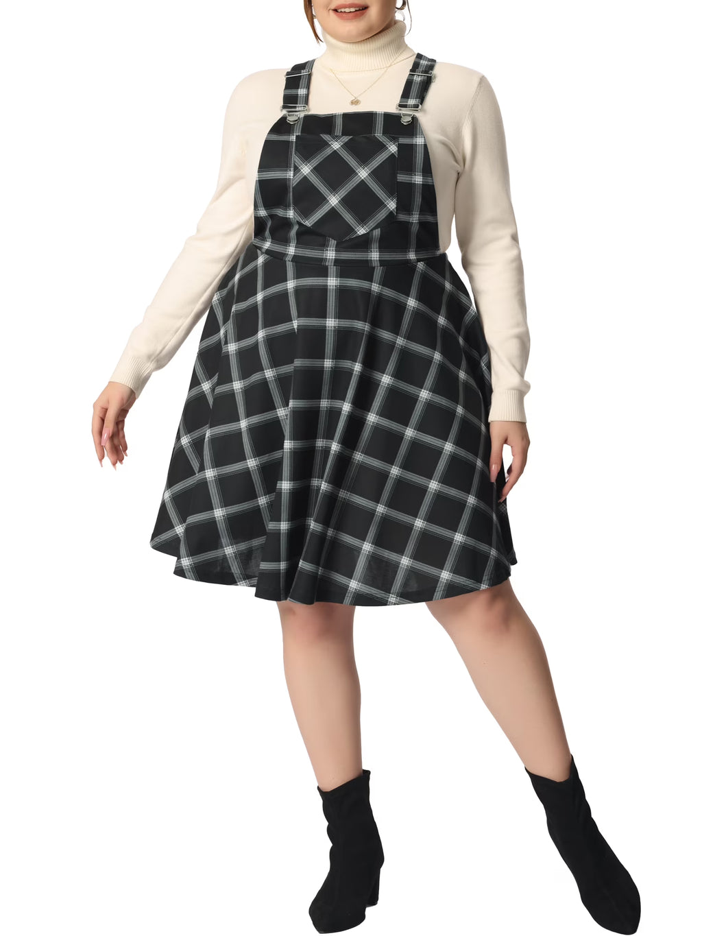 Plaid Overalls D564