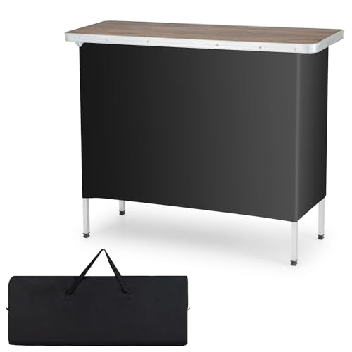 Brown Portable Bar Table with Carrying Bag O4928