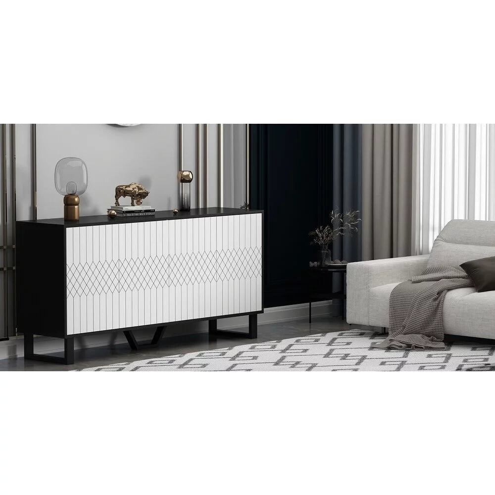 63 inch Sideboard with Pop-Up Doors Y66424