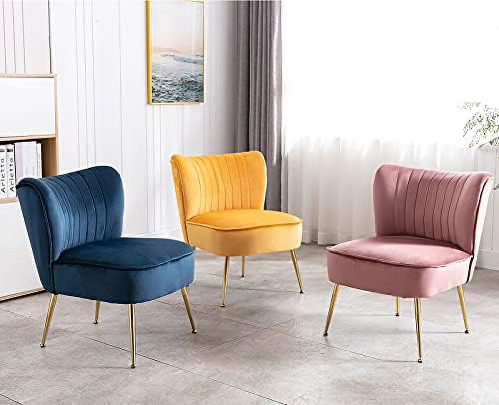 Velvet Accent Chairs Set of 2 with Golden Legs A355894
