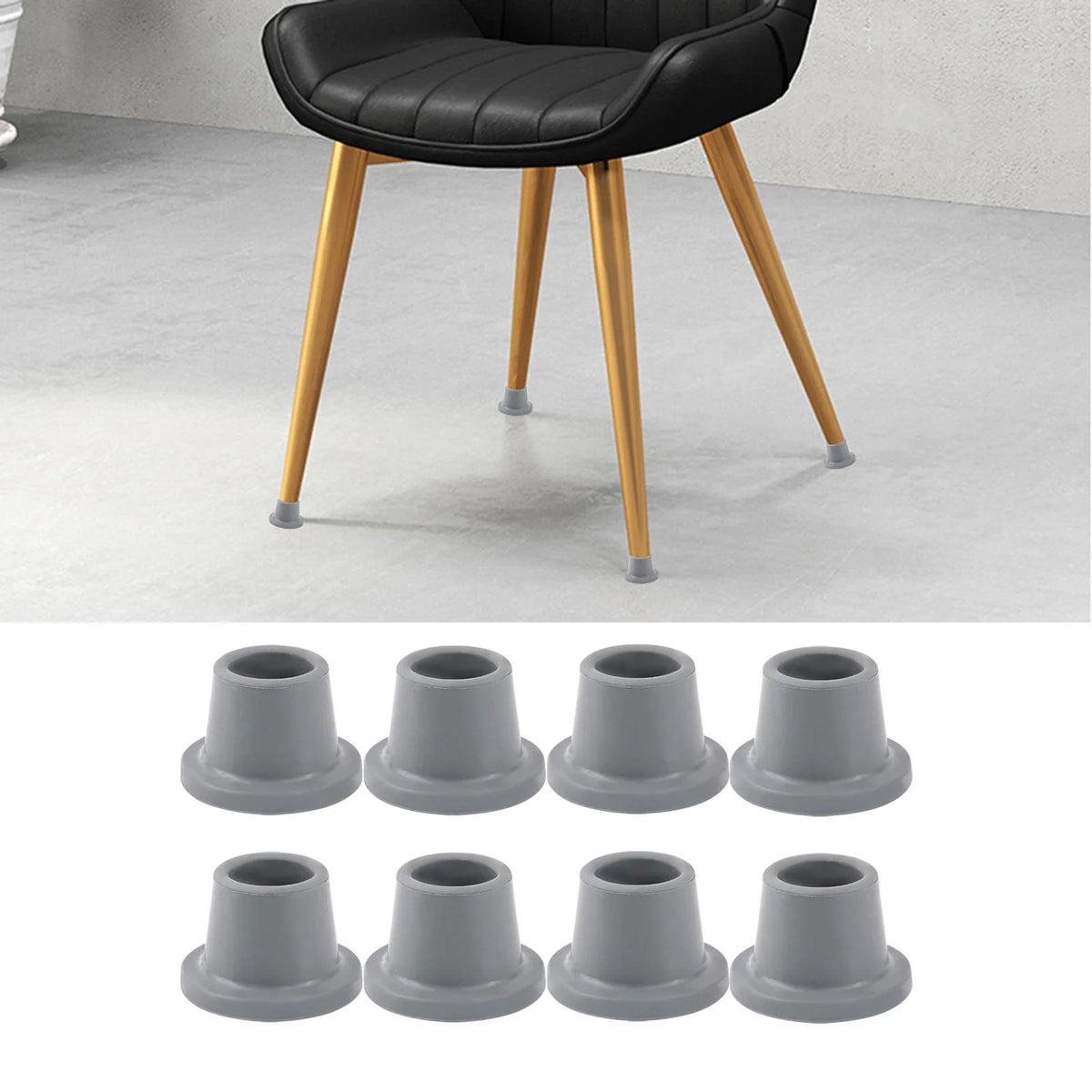 8x Shower Chair Feet Gray Rubber F690