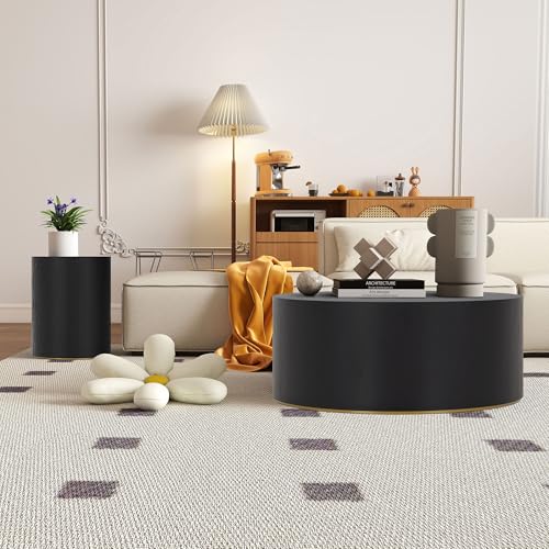 15.75'' Round Coffee Table with Faux Marble Pattern Z734715