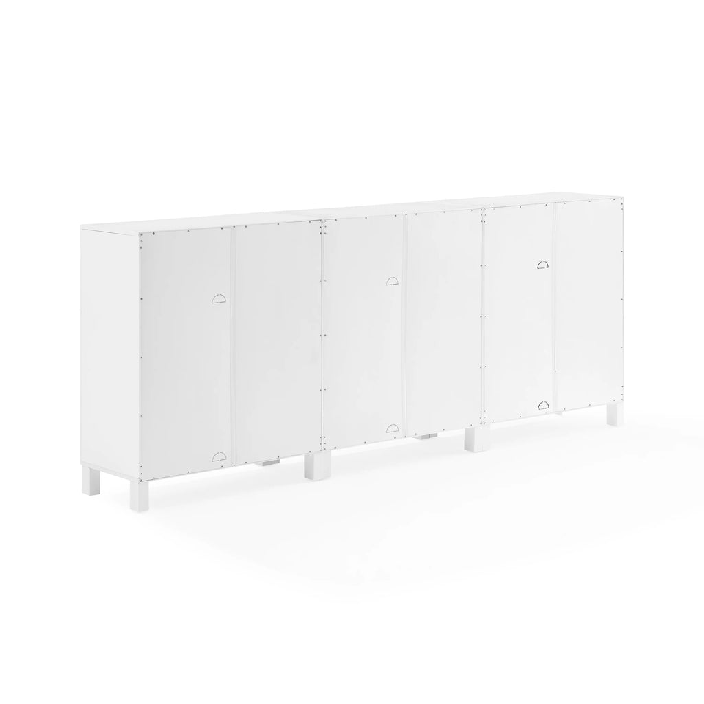 White Wood Media Storage Cabinet Set of 3 Y50652